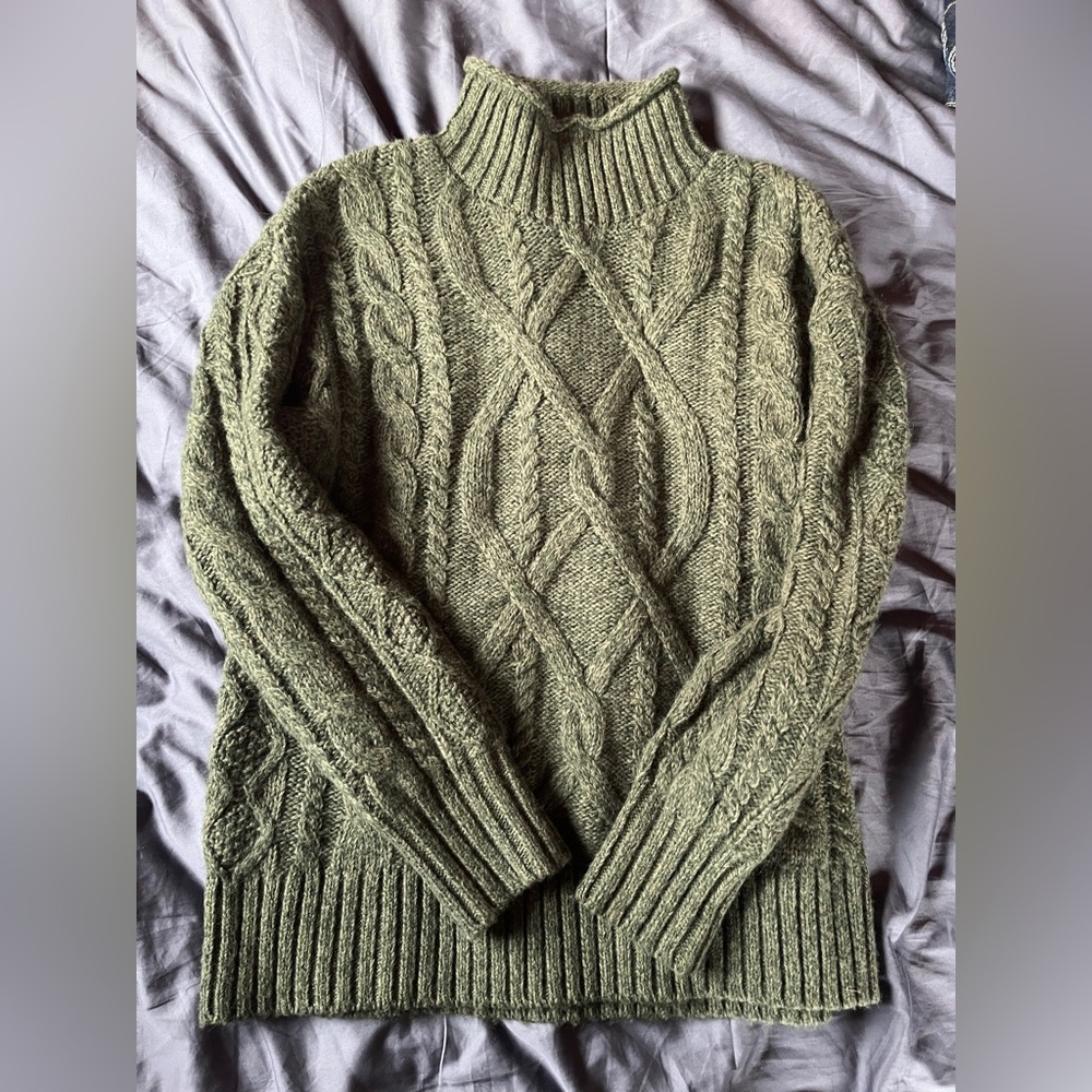 L.L. Bean Forest Green Wool Blend Knit